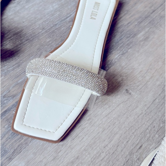 Rhinestone bling sandals slides bridal - Picture 7 of 9